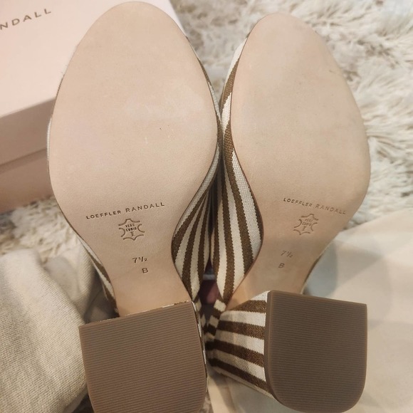 NIB Loeffler Randall Laurel Heeled Sandal in Striped Canvas Size 7.5 - Picture 10 of 11